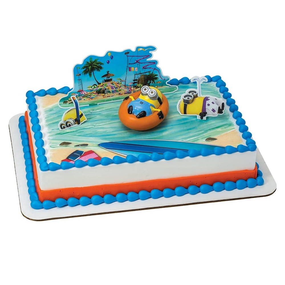 Minions Beach Party Cake Topper Set